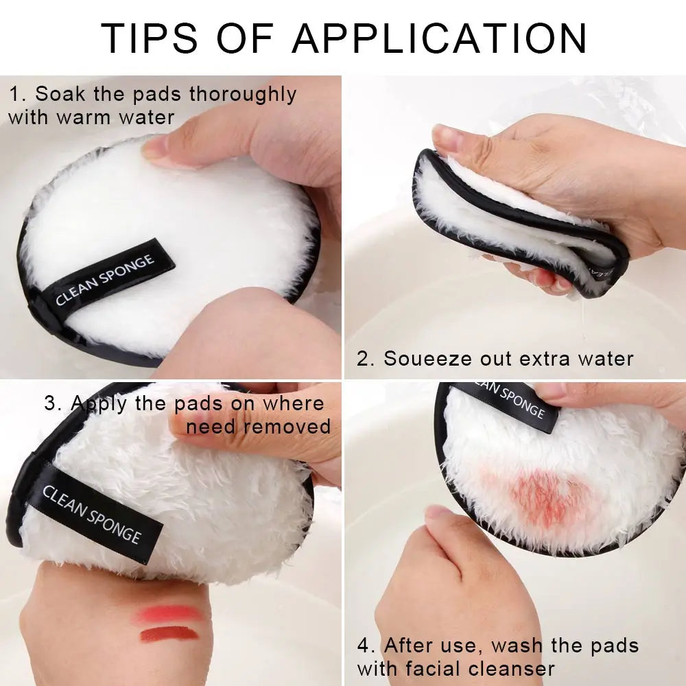 3Pcs Reusable Makeup Remover Pads Cotton Wipes Microfiber Cosmetics Washable Make Up Towel Face Cleansing Sponge Skin Care Tools