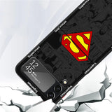 Superman Batman Anime Case For Samsung Galaxy Z Flip 5 4 3 5G Hard Luxury Cell Phone Cover ZFlip5 ZFlip4 Clear PC Capa