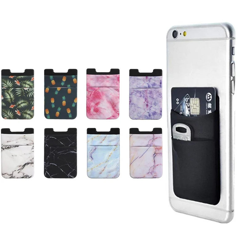 Unisex Silicone Phone Card Holder Wallet Case Wallet Stick On Credit Card Holder Phone Back Bags for Almost All Cell Phone