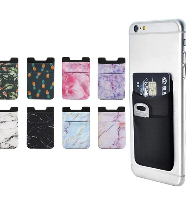 Unisex Silicone Phone Card Holder Wallet Case Wallet Stick On Credit Card Holder Phone Back Bags for Almost All Cell Phone