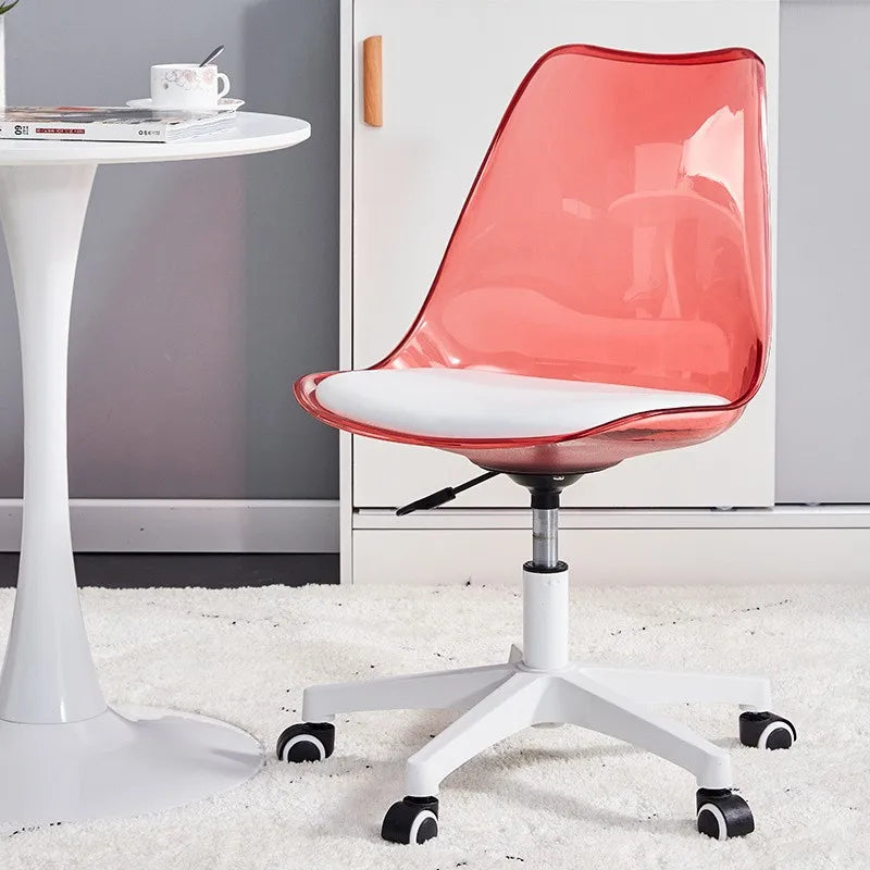 Transparent Office Computer Chair Swivel Chair Make-up Study Swivel Lift High Stool Front Desk Student Dormitory Study Chair