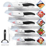 Ceramic Knives Set Kitchen knives 3 4 5 6 inch Chef knife +peeler with holder white zirconia blade Multi-color Handle