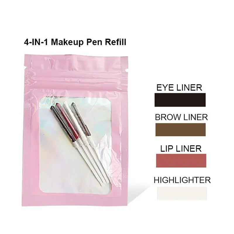 NEW 4 In 1 Eyebrow Pencil Lip Liner Highlighter Pen Waterproof Lasting EasyColor Sweat-Proof Eyeliner Makeup Pen Cosmetic Beauty