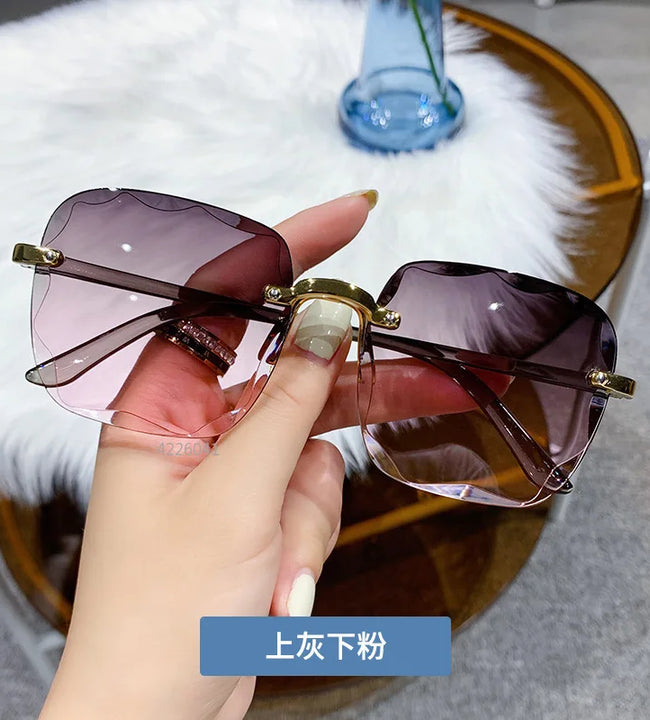 Frameless Cut Edge Sunglasses New Summer Sun Visors Women's Transparent Multi-color Lenses UV400 Women Sunglasses