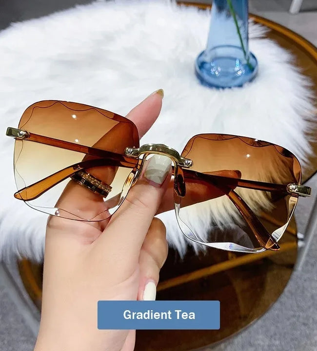 2024 New Frameless Cut Edge Sunglasses Fashion Summer Sun Visors Women's Transparent Multi-color Lenses UV400 Women Sunglasses