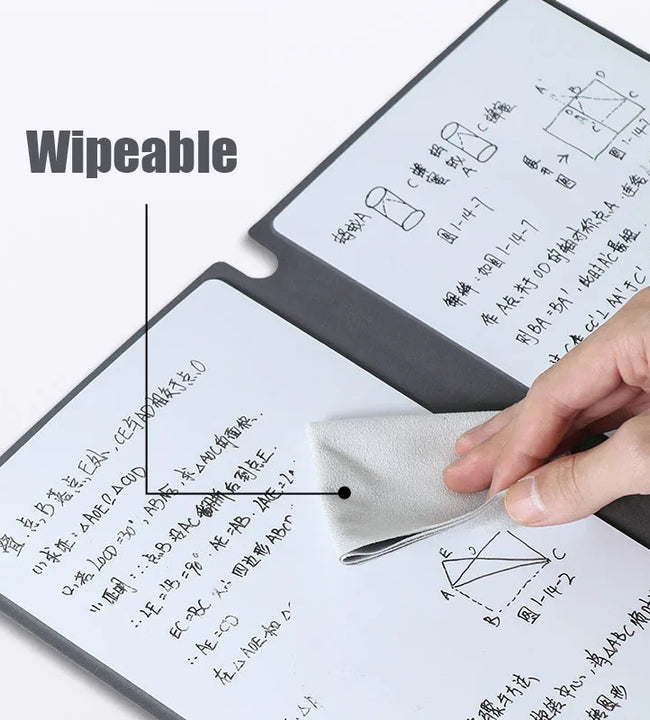 A5 Reusable Whiteboard Notebook Leather Memo Free Whiteboard Pen Erasing Cloth Weekly Planner Portable Stylish Office Notebooks