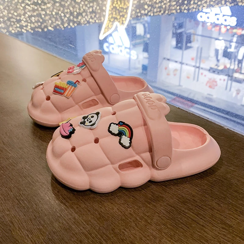 New Children Kids Girl Mules Clogs Summer Crock Garden Shoes Cartoon Beach Slippers Sandals Cave Hole Baby Shoes For Baby Boys