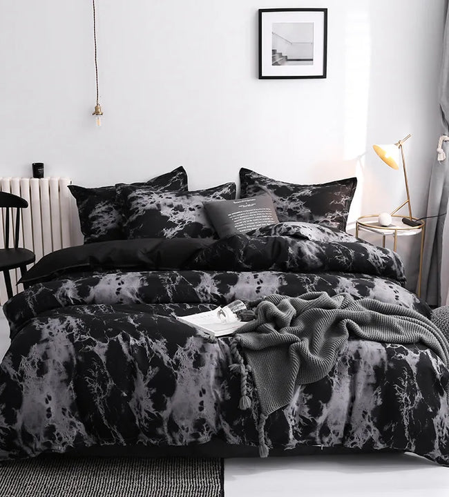 3pcs Couple Duvet Cover with Pillow Case Nordic Comforter Bedding Set Quilt Cover Queen/King Double or Single Bed