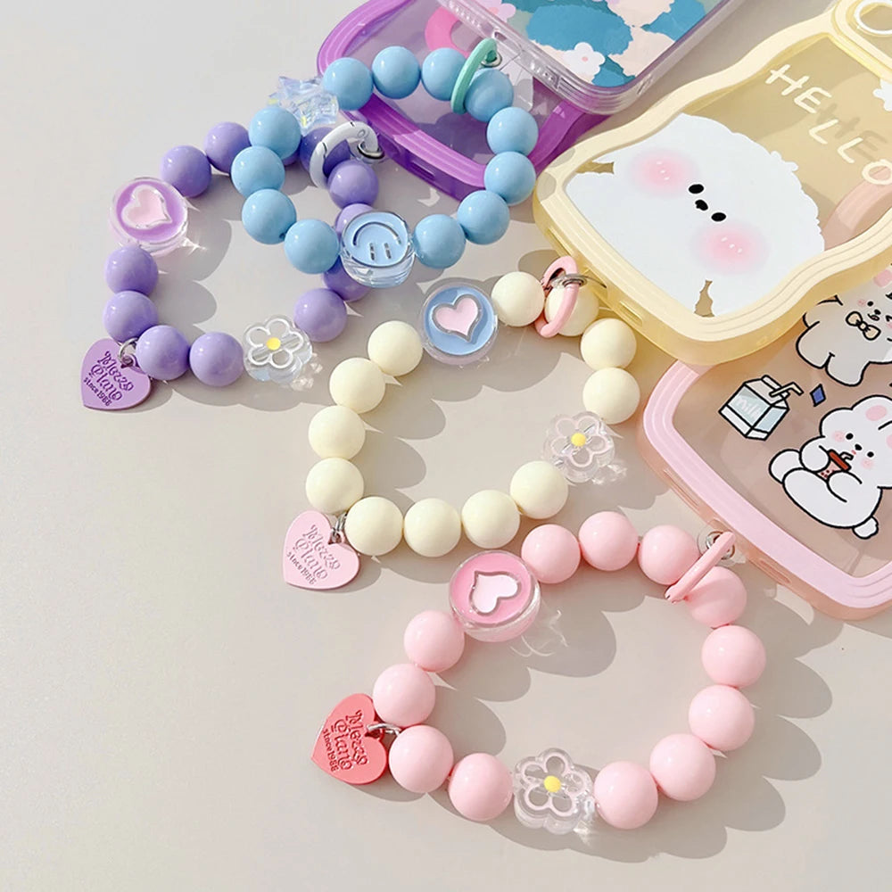 Macaron Color Mobile Phone Lanyard Wrist Strap Women's Hand-held Chain Short Anti-lost Cell Phone Case Cute Lanyard Key Pendant