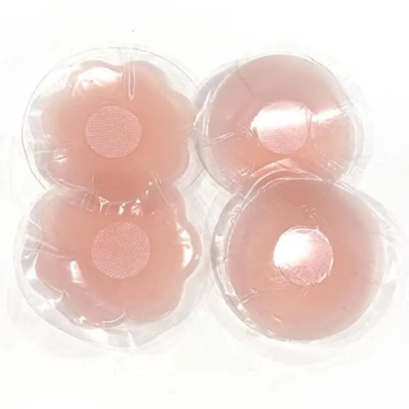 Silicone Nipple Cover Reusable Breast Petals Lift Invisible Iron Can Packaging Sealed  Flower Self Adhesive Chest Patches