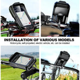 Waterproof Bike Bicycle Phone Case Universal Motorcycle Handlebar Phone Holder Stand Motorbike Scooter Cell Phone Mount Bracket