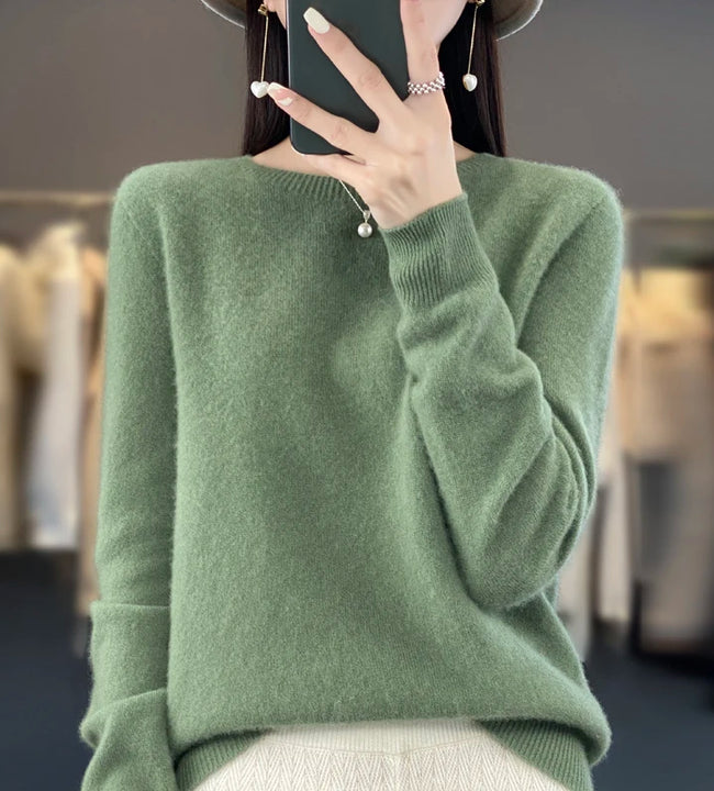 New cashmere sweater women's sweater in autumn and winter 100% merino wool fashion O-neck autumn warm pullover top