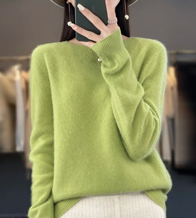 New cashmere sweater women's sweater in autumn and winter 100% merino wool fashion O-neck autumn warm pullover top