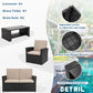 Outdoor Patio Furniture Set With Glass Coffee Table 4 Piece Comfort Rectangular  Outdoor Sofa Wicker Rattan Modular Sofa