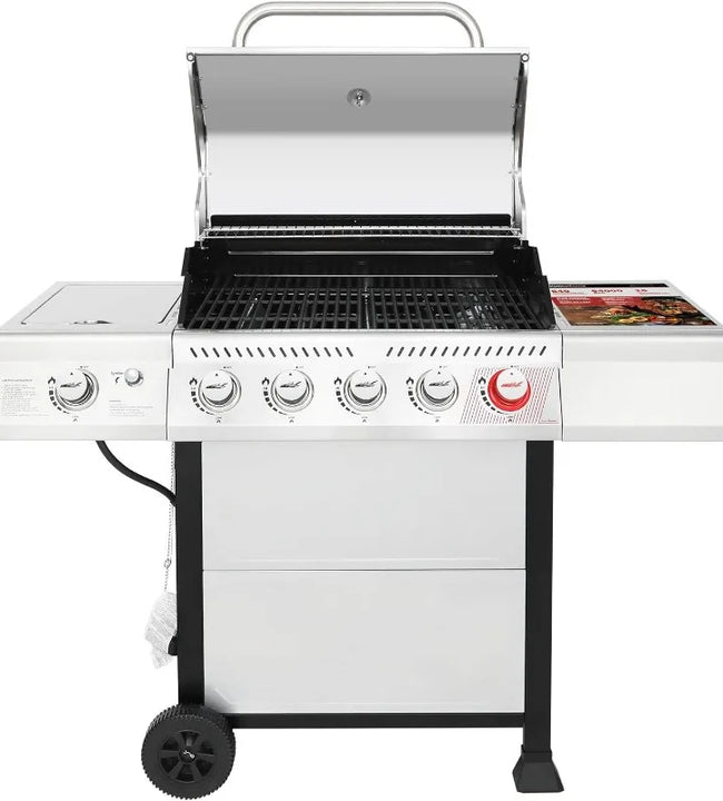 Royal Gourmet GA5401T 5-Burner BBQ Propane Grill with Sear Burner and Side Burner, Stainless Steel Barbecue Gas Grill