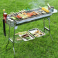 Household Barbecue Outdoor Thickened Stainless Steel Grill BBQ Wood Charcoal Grill Portable Folding Grill Barbecue Appliances