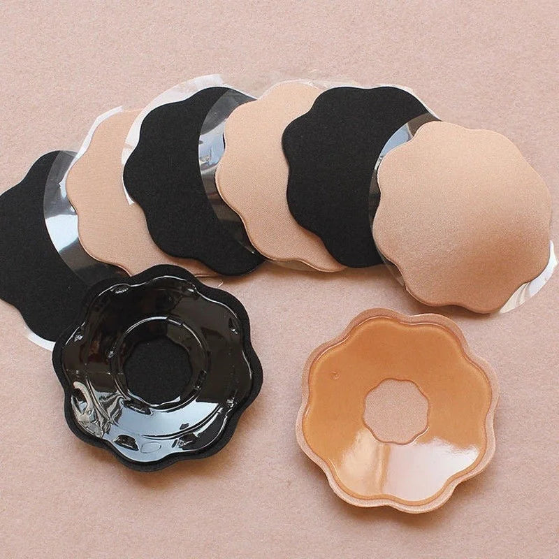 Reusable Breast Petals Invisible Strapless Bra Pasties Self Adhesive Nipple Cover Silicone Sexy Bra Pads For Women Party Dress