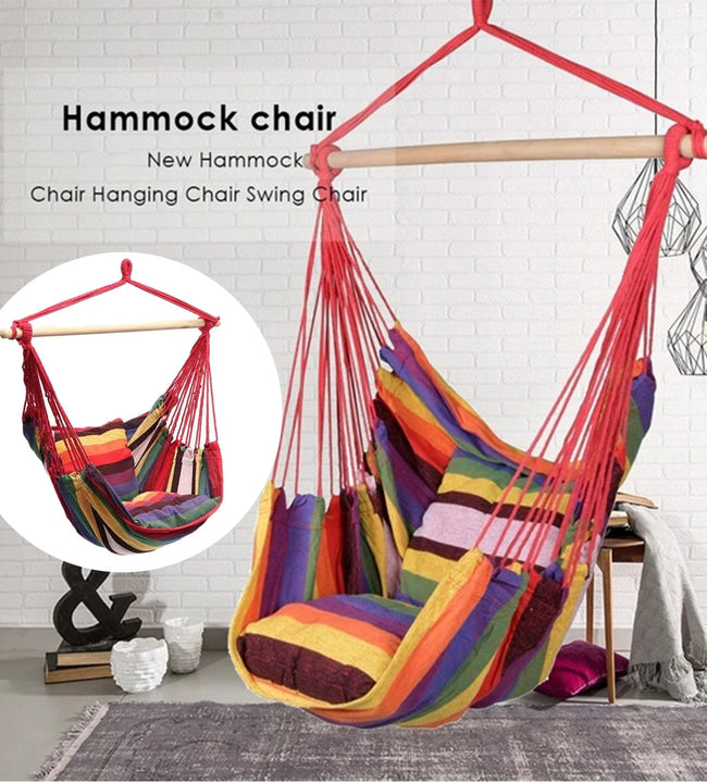 120KG Garden Hanging Chair Fabric Camping Rope Bed Bedroom Swing Seat Hammock Chair Hanging Hammock Hammock Swings