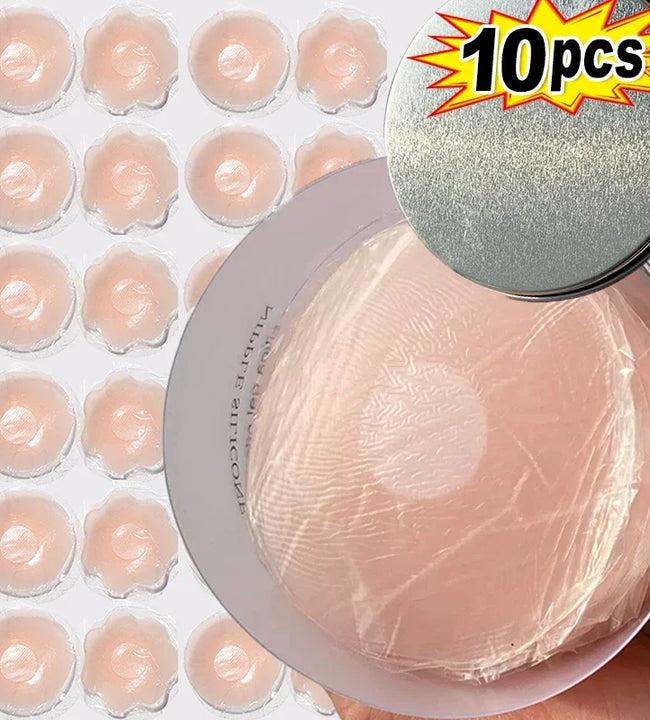 2/10pcs Women Invisible Nipple Cover Stickers Self-adhesive Chest Breast Petals Silicone Lift Up Paddings Reusable Patch Bra