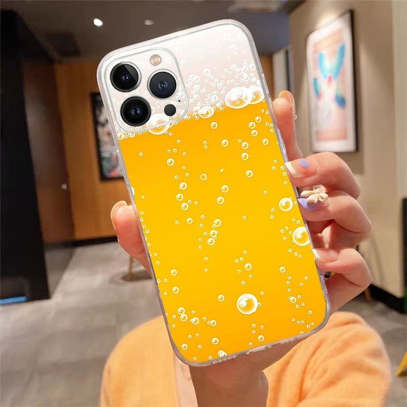 Phone Case For iphone 15 14 13 12 11 Pro Max XS Max XR X 12mini 14 Plus SE Cold Beer Case Funda Capa Cell