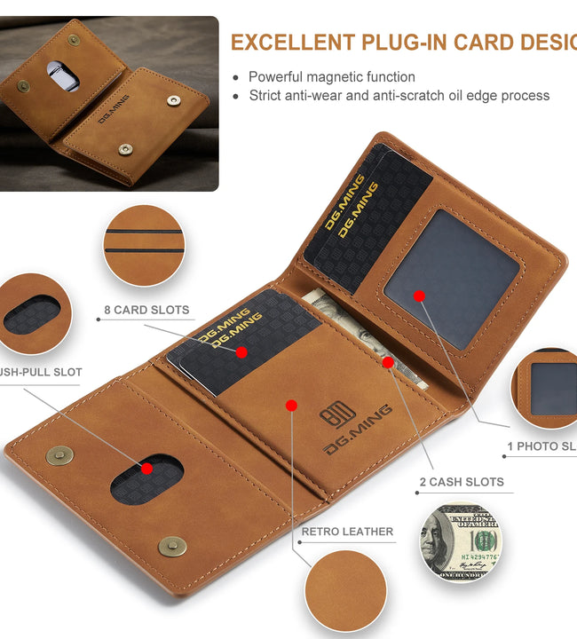 Cell Phone ID Credit Card Holder Leather Magnetic Pocket Wallet Case Card Holder Pouch Bag For Smartphone Universal