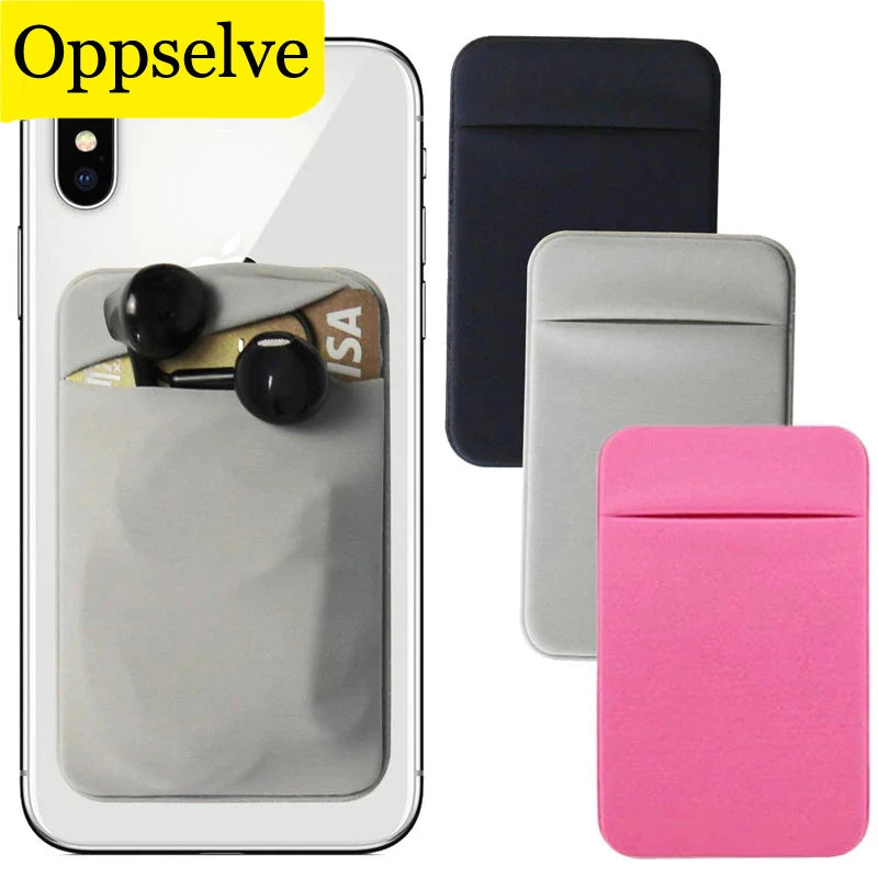 Business Credit Pocket Adhesive Fashion Cell Phone Holder Card Case Sticker Silicone Phone Pouch Case For iPhone Samsung Xiaomi