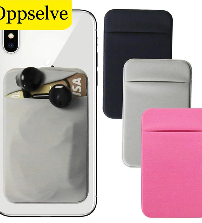 Business Credit Pocket Adhesive Fashion Cell Phone Holder Card Case Sticker Silicone Phone Pouch Case For iPhone Samsung Xiaomi