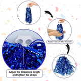 4Pcs Cheerleading Pom Poms for Kids Adults Non-Fading Metallic Streamer Pompoms Cheerleader Hand Flowers Dancing Team Sports