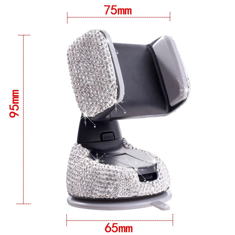 2023 Diamond Cell Phone Holder for Car Phone Mount Pink Flexible Table Stand Mount Bling Car Accessories Interior Woman