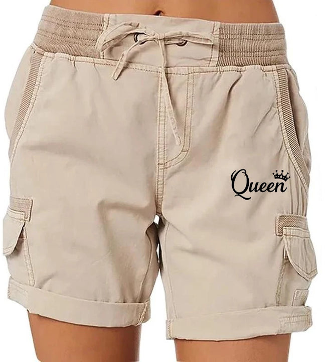 Fashion Queen Printed Women's Cargo Shorts Stretch Golf Active Shorts Work Shorts Outdoor Summer Shorts with Pockets