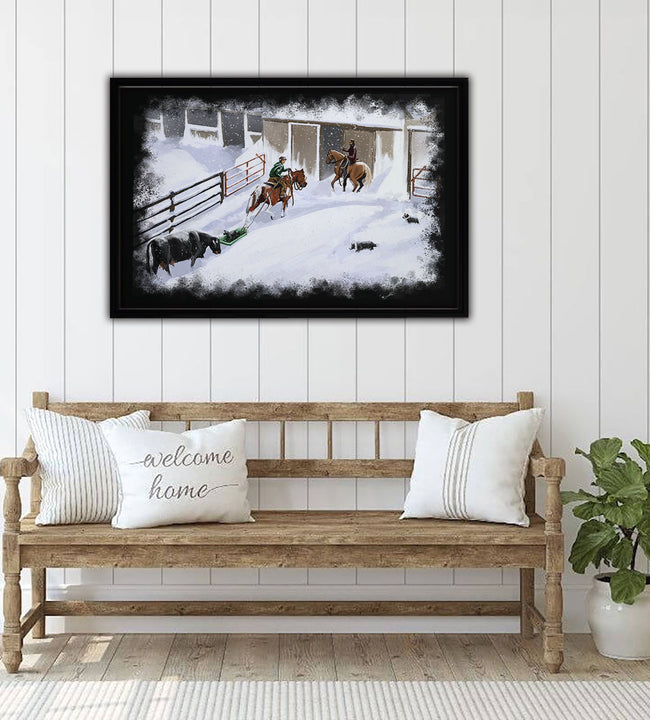 Snow Day Framed Canvas