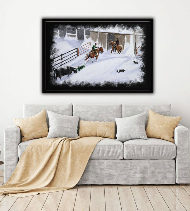 Snow Day Framed Canvas