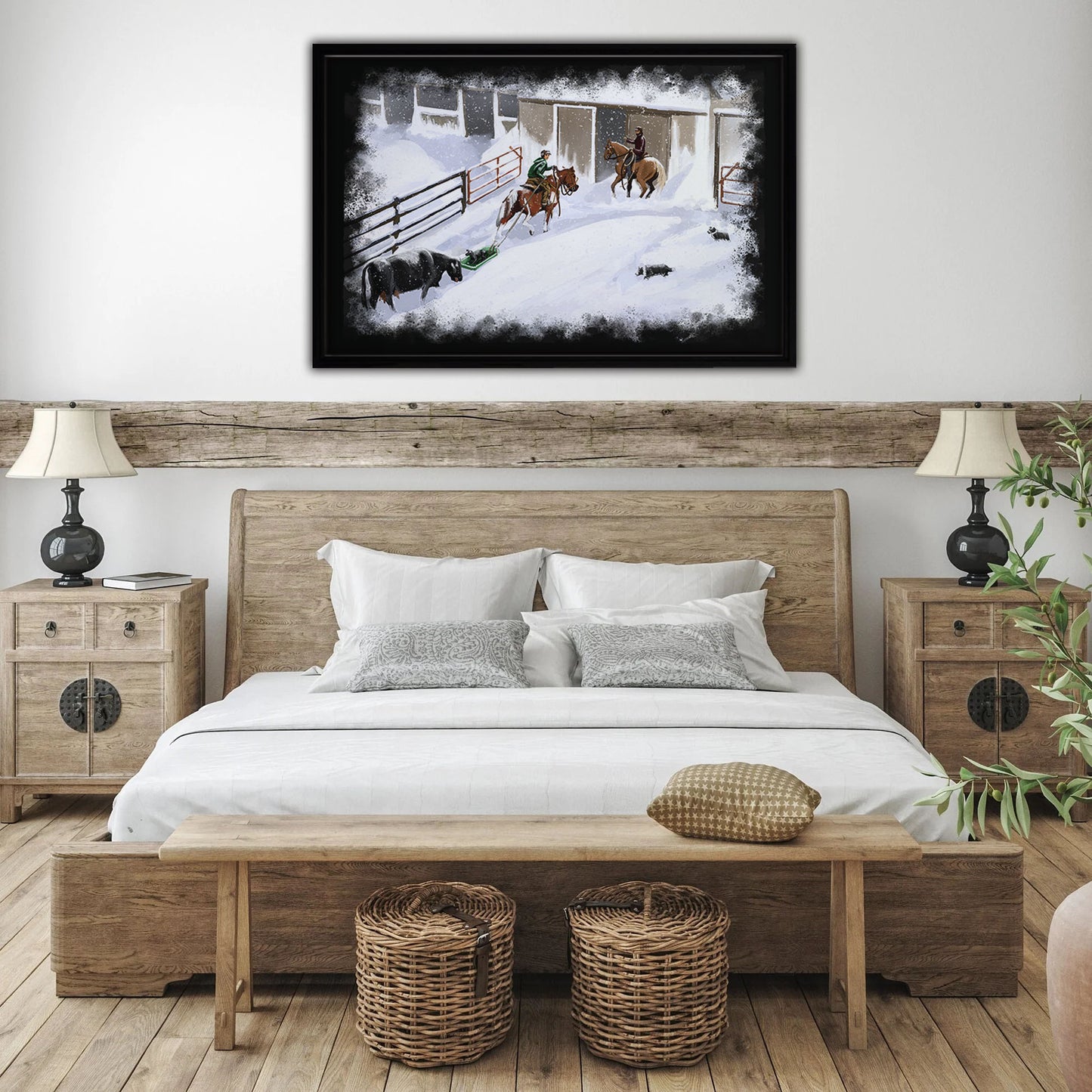 Snow Day Framed Canvas