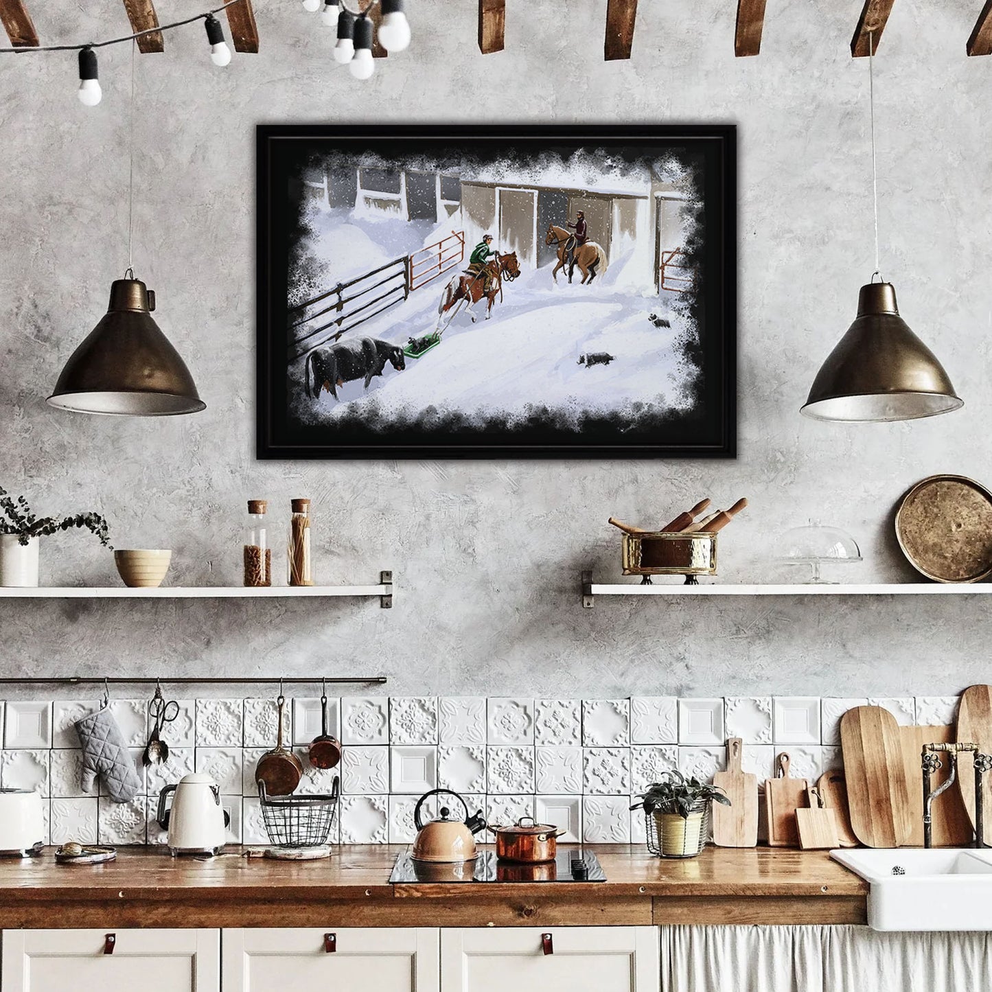 Snow Day Framed Canvas