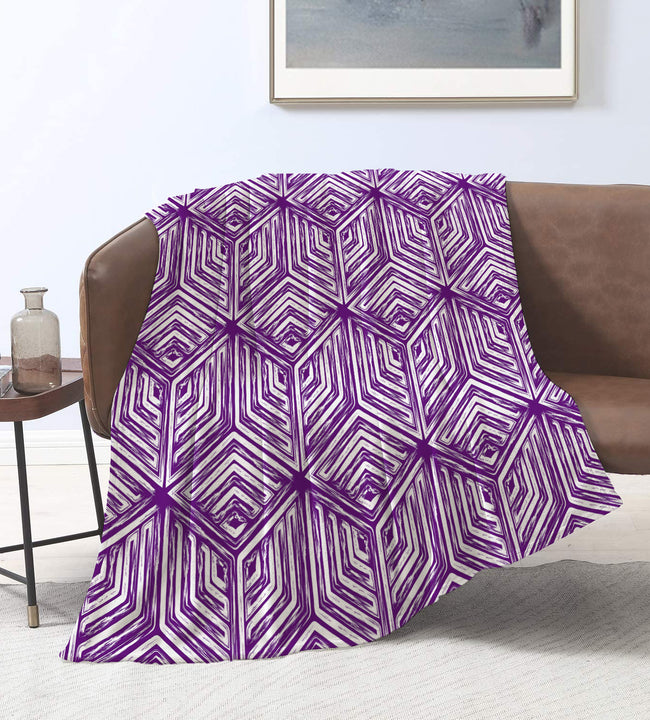 Diamante Purple Velvet Blanket