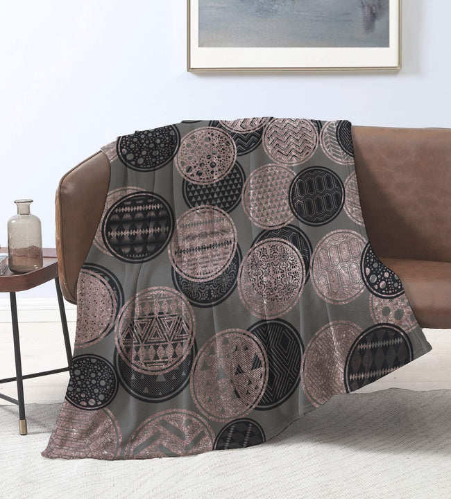 Geometrical Circles Velvet Blanket