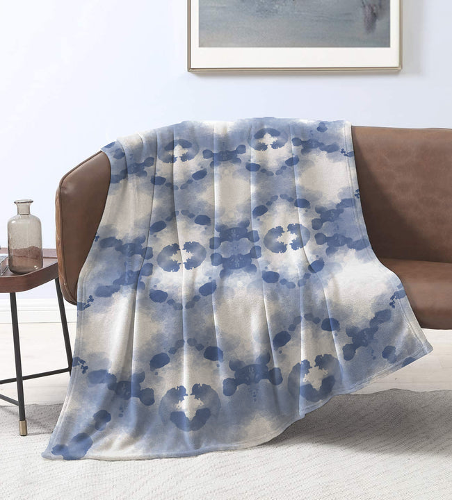 Blue Shibori Velvet Blanket