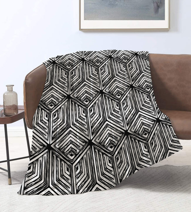 Diamante Black Velvet Blanket