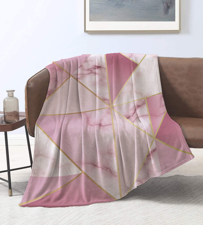 Geometrical Marble Velvet Blanket