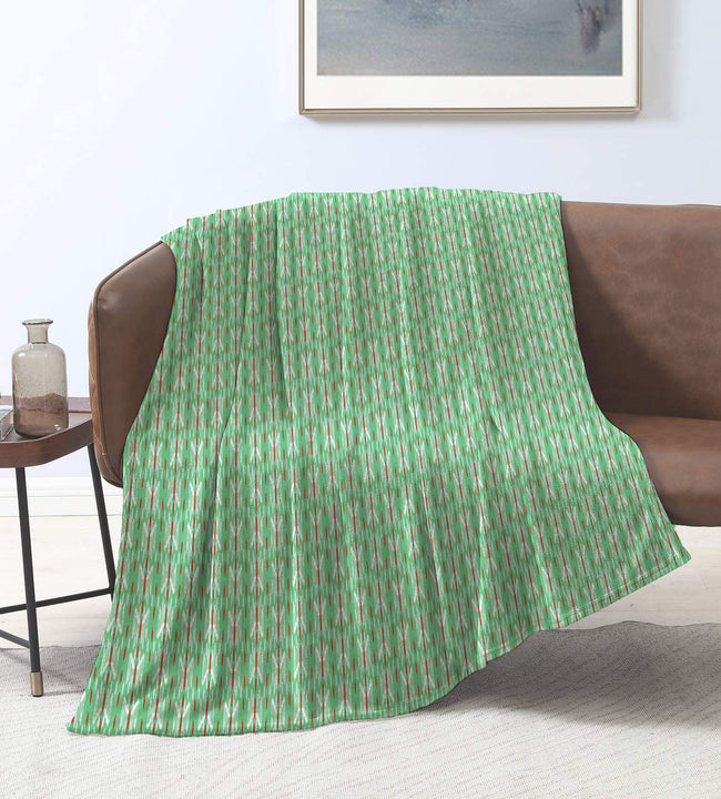 Green Ikat Velvet Blanket