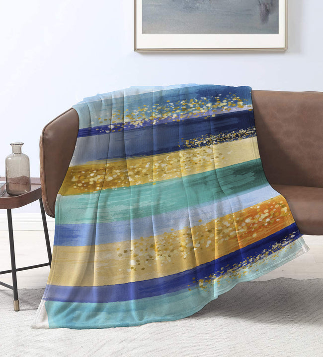 Blue Strokes Velvet Blanket