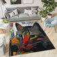 Abstract Cat Low Pile Area Rug