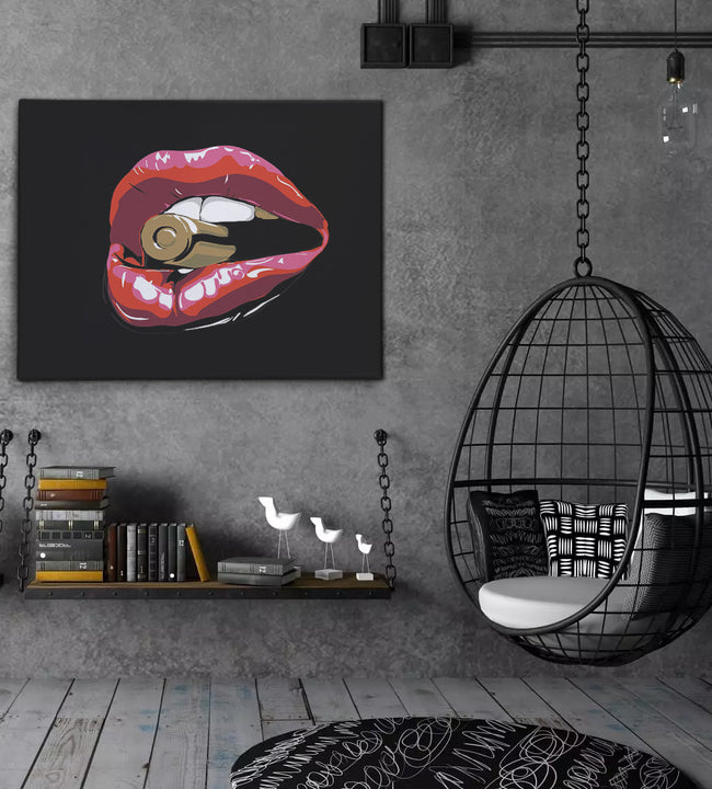 Intensive Lips Canvas Art