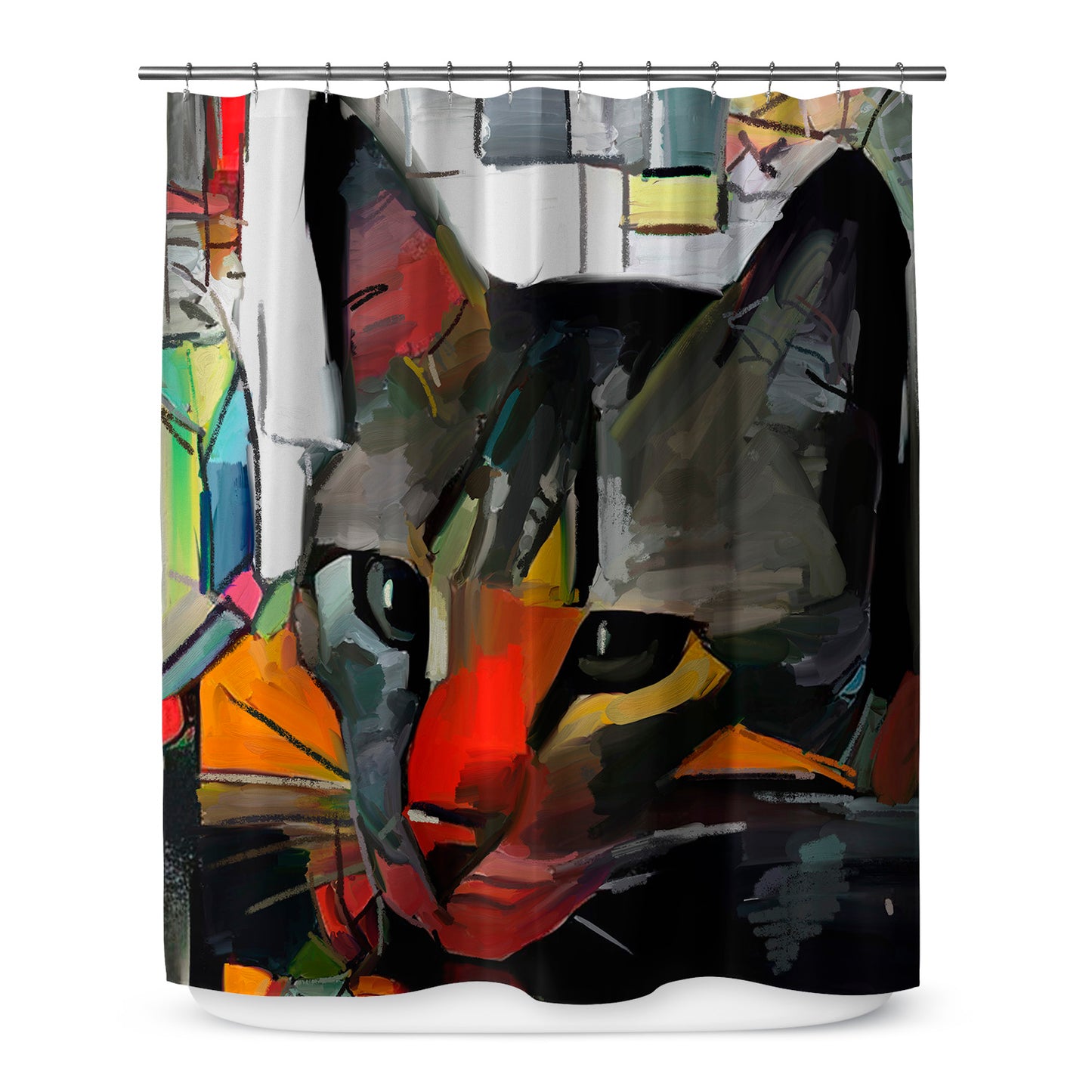 Abstract Cat Shower Curtain