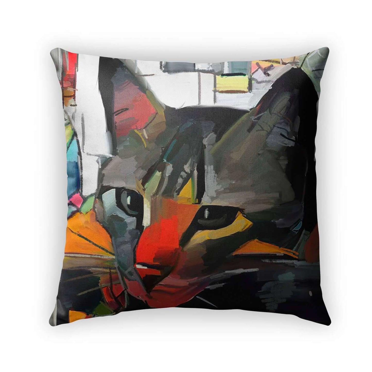 Abstract Cat Pillow