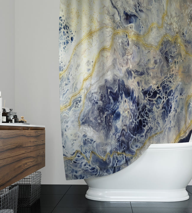 Blue Marble Shower Curtain