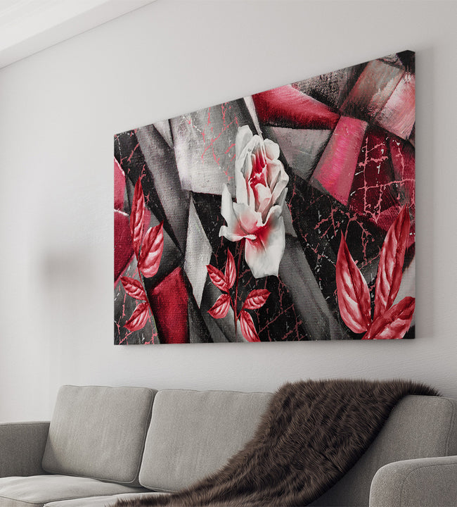 Abstract Red Rose Canvas Art