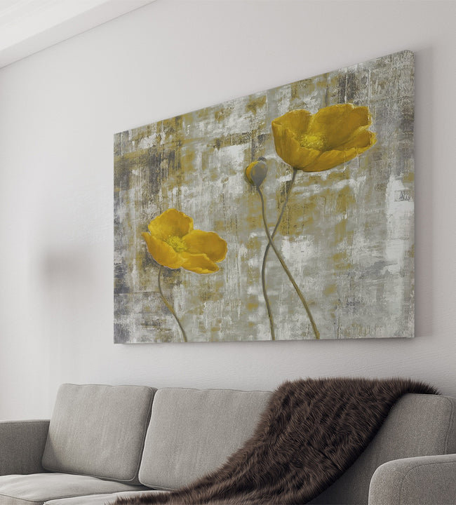 Abstract Yellow Flowers Canvas Art