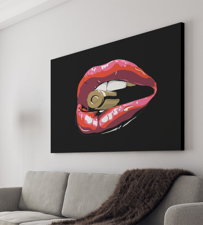 Intensive Lips Canvas Art