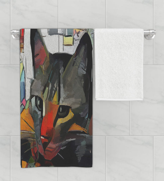 Abstract Cat Towel